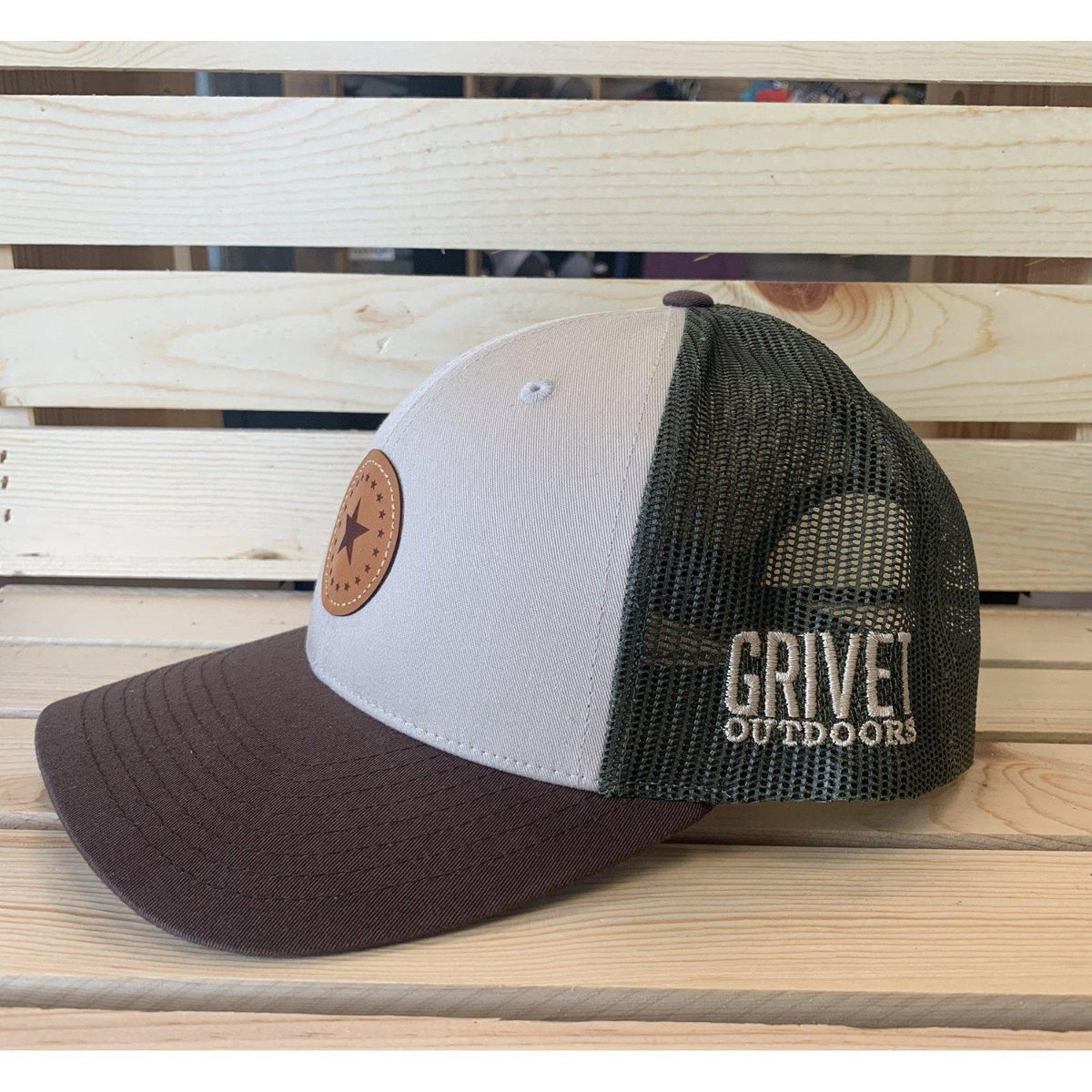 Grivet Outdoors Mississippi State Leather Patch Trucker Hat