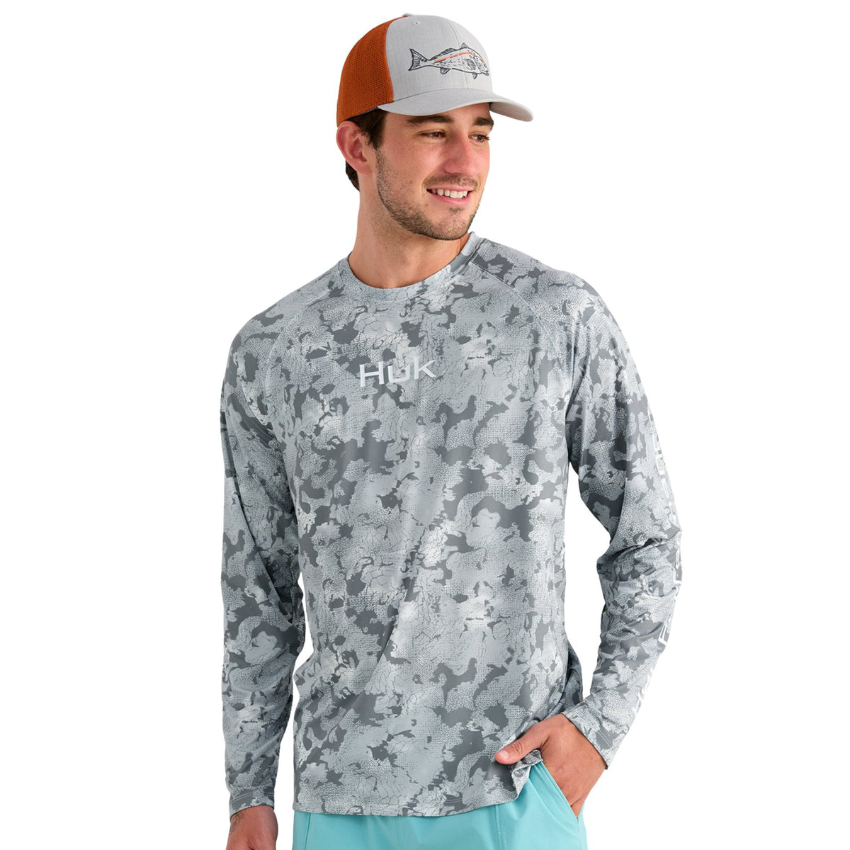 Huk Airweight KC Printed Crew Shirt – Men's