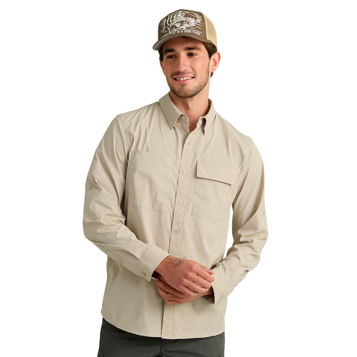 Huk Icon Button-Down Long Sleeve Shirt – Men's