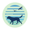 "70's Retro Dog Beach Walk" - Sage Green