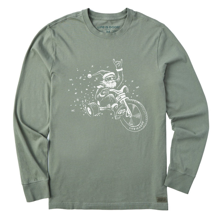 Life Is Good Big Wheel Santa Long Sleeve Crusher Tee – Men's