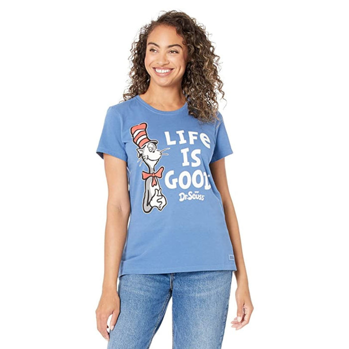 Life Is Good Cat Belly Up LIG Stack Crusher Tee – Women's