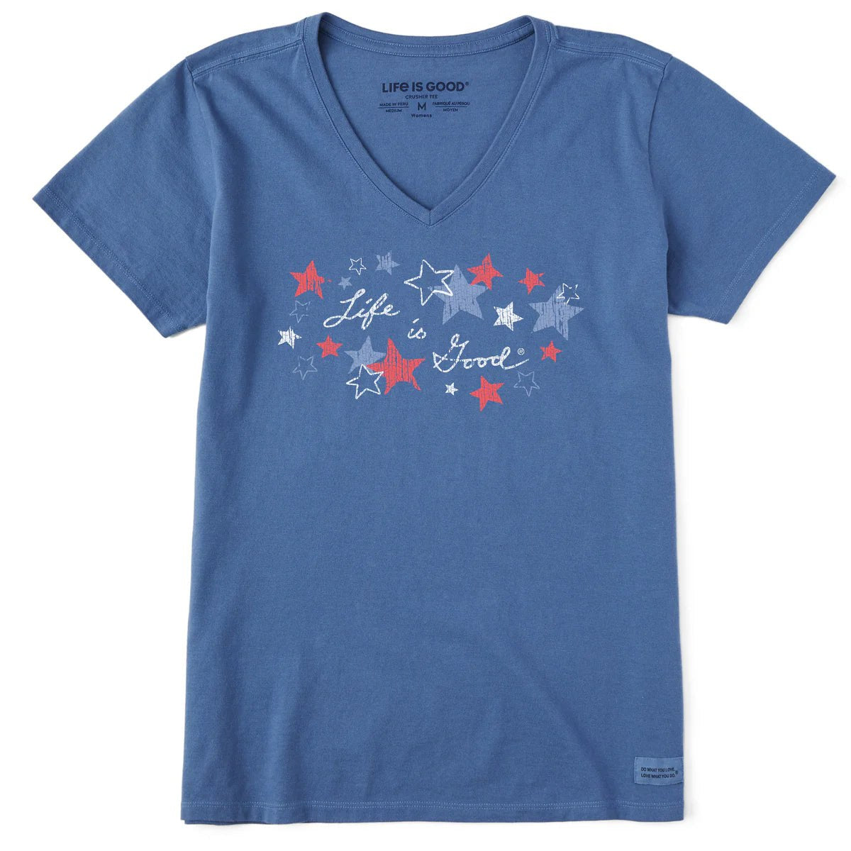 Life Is Good Crusher-LITE Vee Americana Stars Tee – Women's