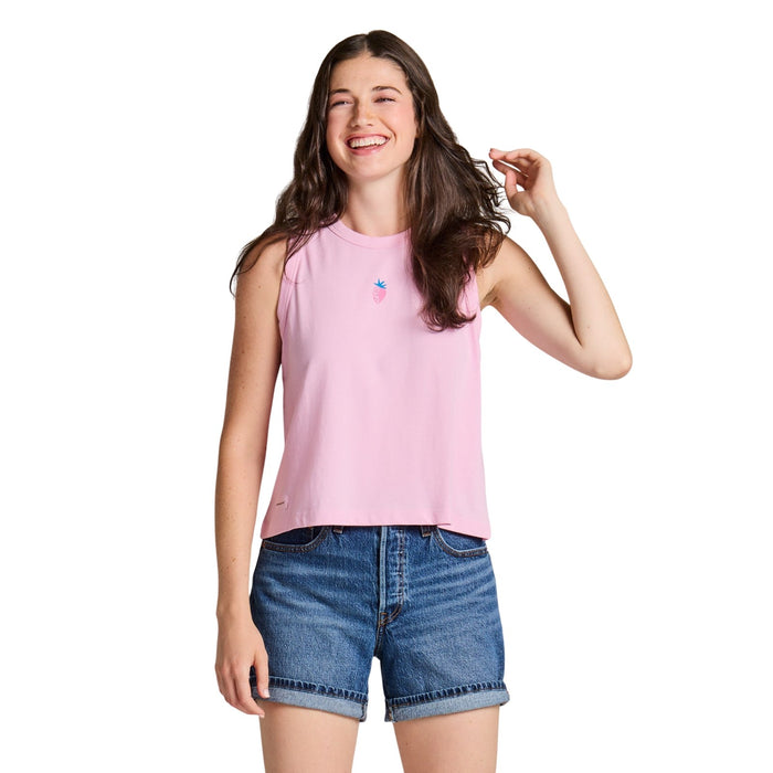 Life Is Good Cute Strawberry Crusher Boxy Tank – Women's