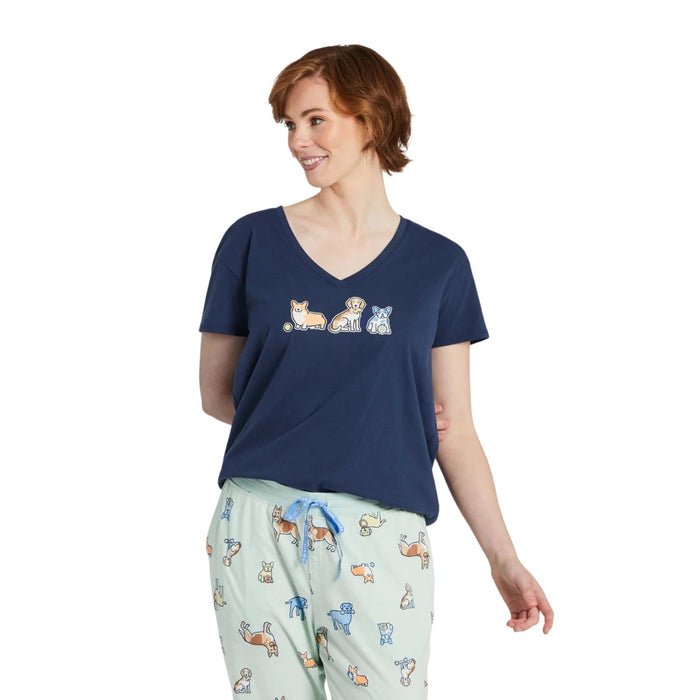 Life Is Good Dog Playdate Snuggle Up Sleep Tee – Women's