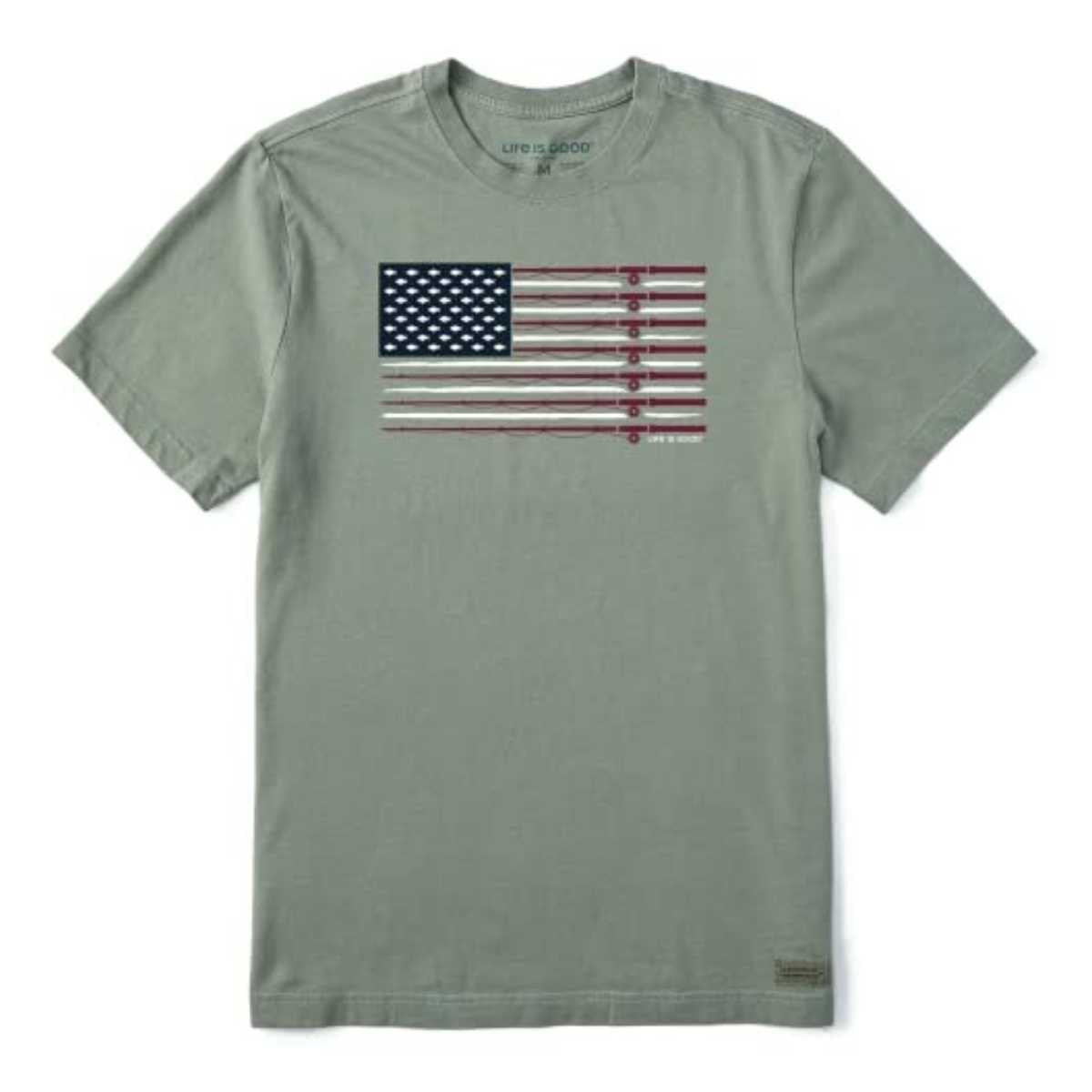 Life Is Good Fishing Flag Crusher Tee – Men's