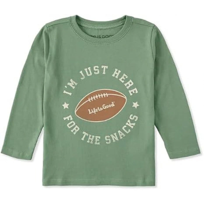 Life Is Good Football Here For The Snacks Long Sleeve Tee – Kids'