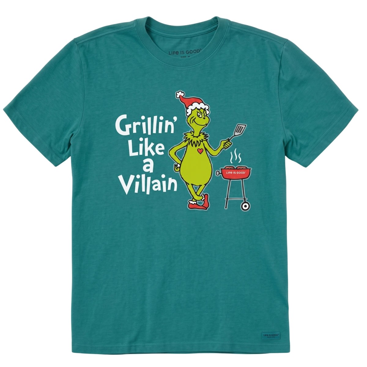 Life Is Good Grinch Grillin Like a Villain Crusher Tee – Men's