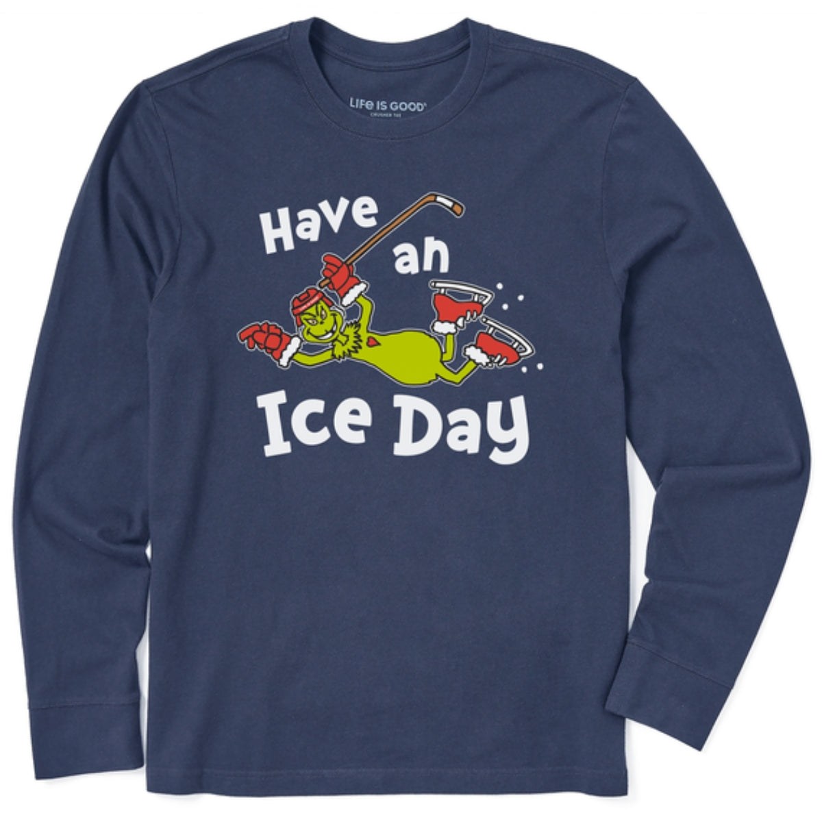 Life Is Good Grinch Have an Ice Day Hockey Long Sleeve Tee – Men's