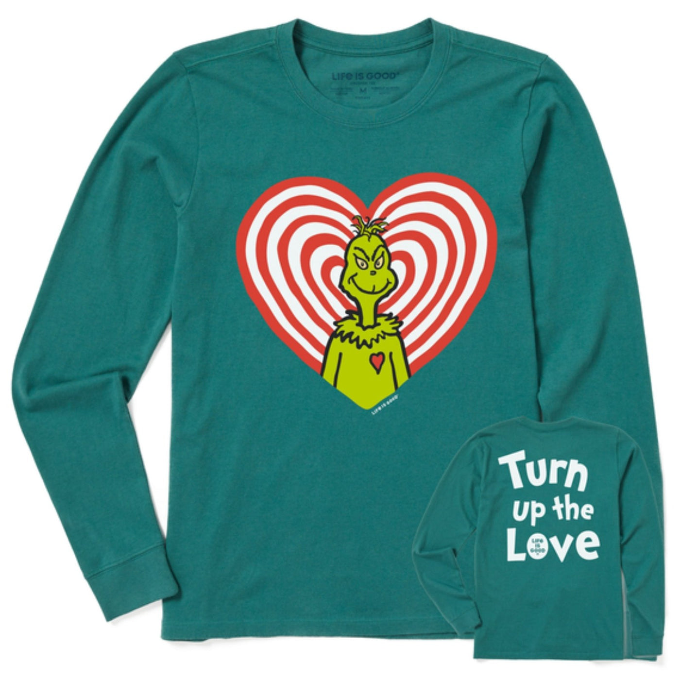 Life Is Good Grinch Turn Up The Love Long Sleeve Tee – Women's