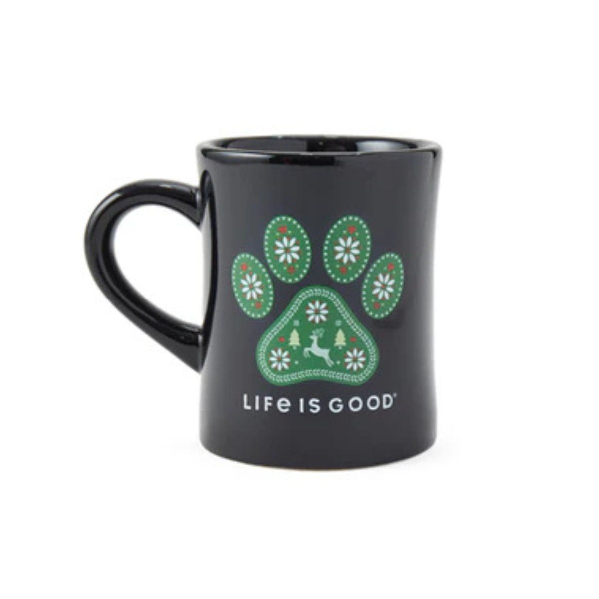 Life Is Good Holiday Paw Diner Mug