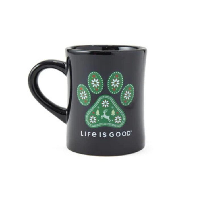 Life Is Good Holiday Paw Diner Mug