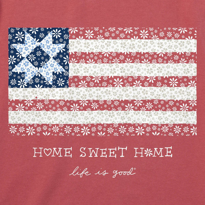 Life Is Good Home Sweet Home Quilted Flag Tee – Women's
