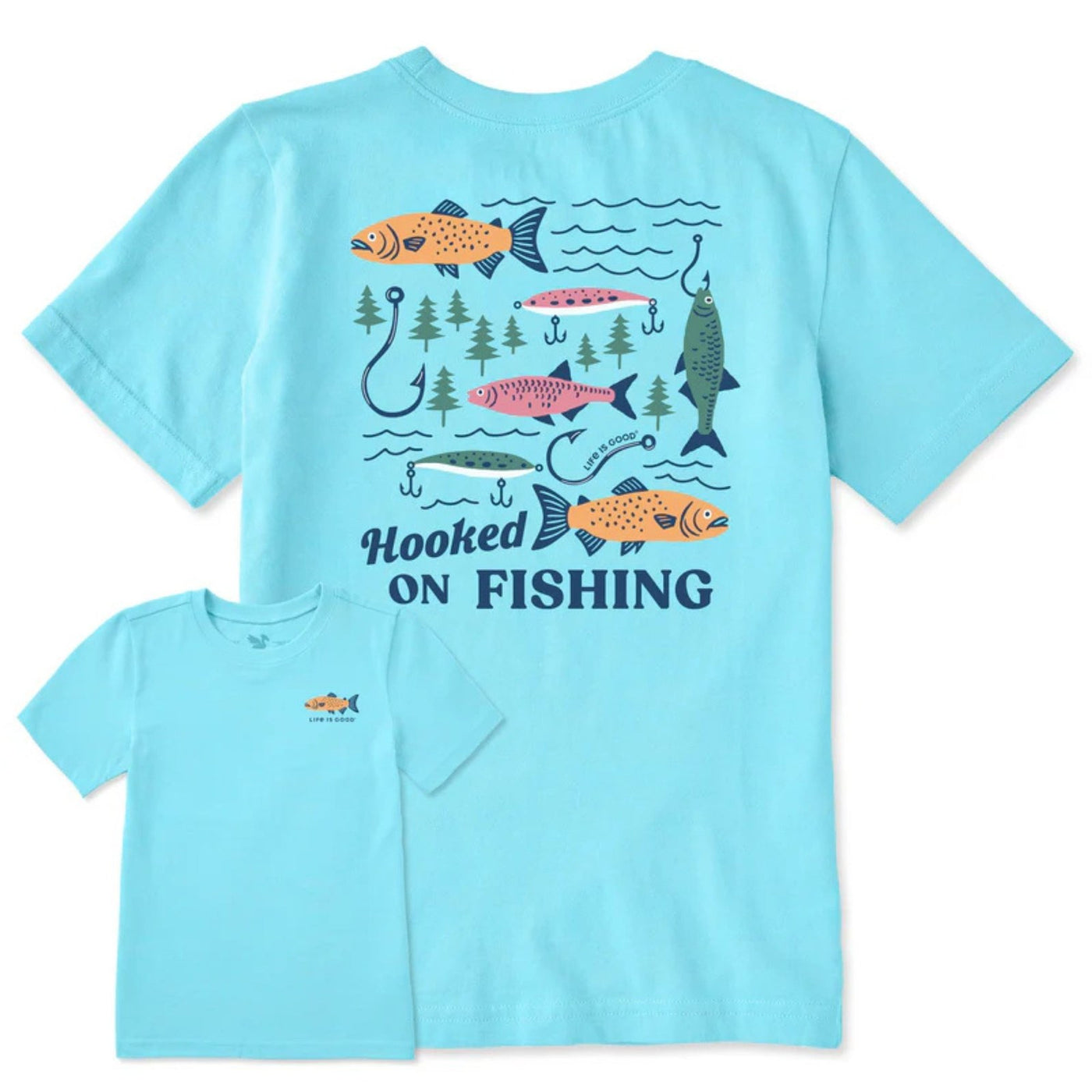 Life Is Good Hooked On Fishing Crusher Tee – Kids'