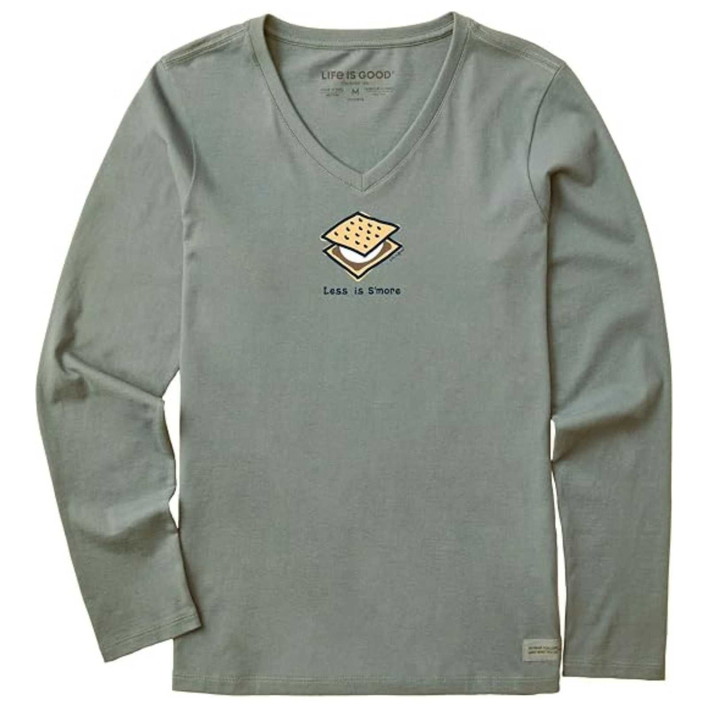 Life Is Good Less Is Smore Long Sleeve Crusher Vee – Women's