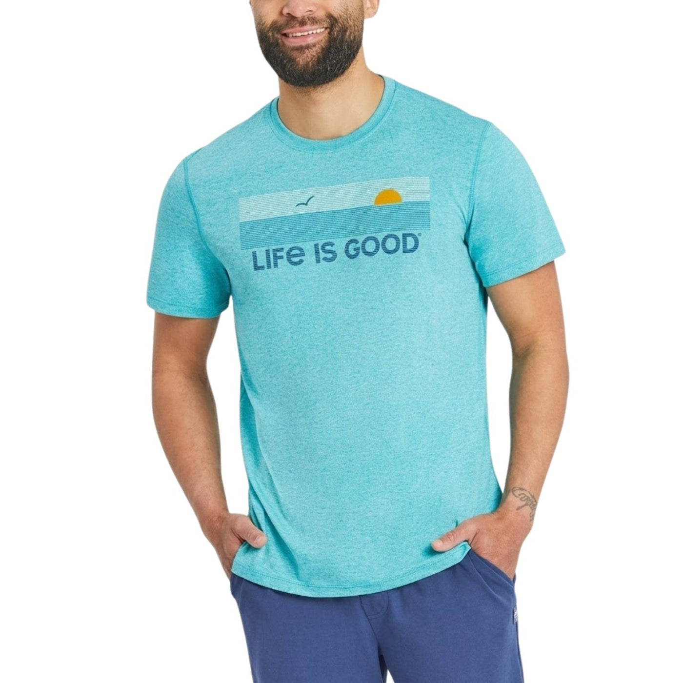 Life Is Good Linear Oceanview Active Tee – Men's