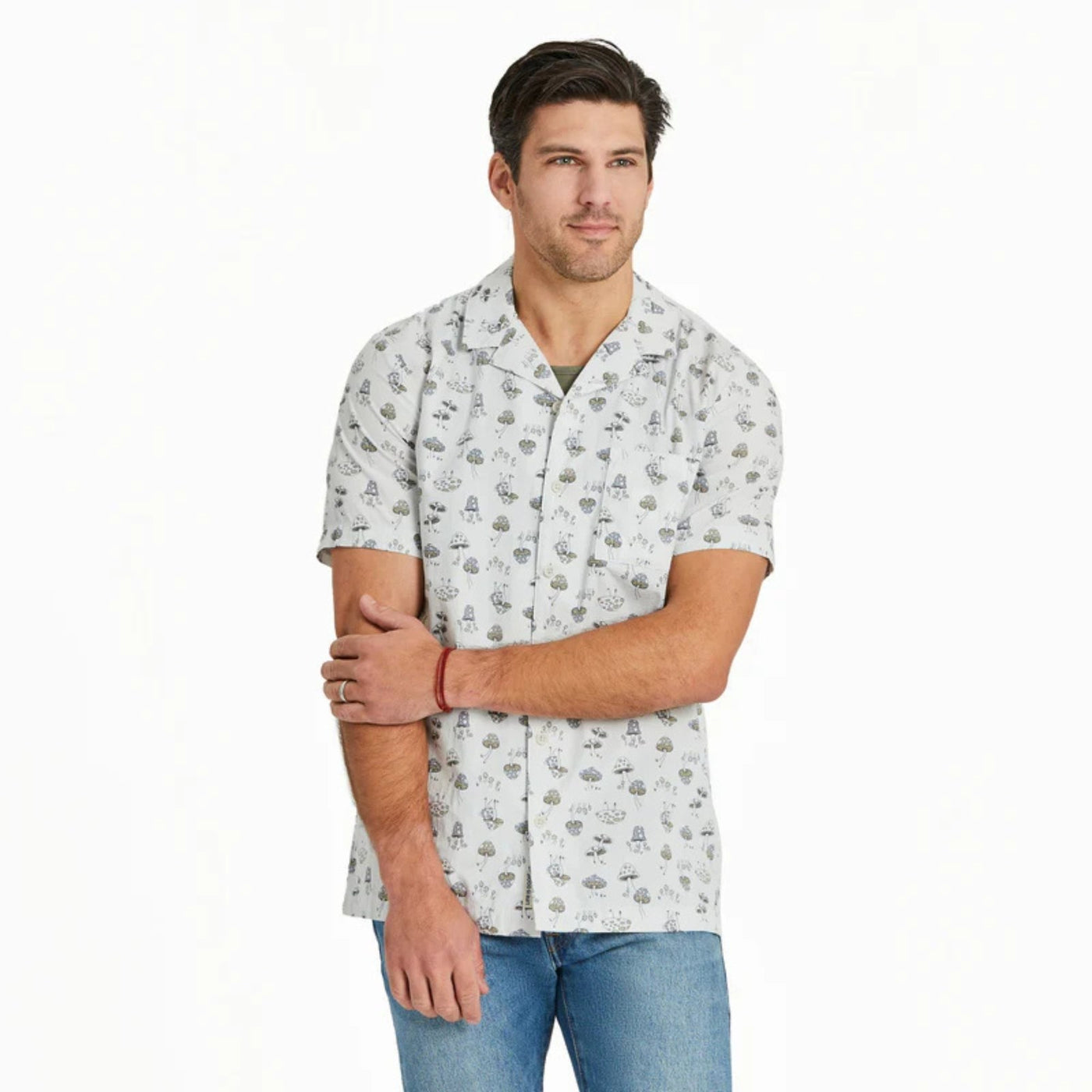 Life Is Good Mushroom Pattern Camp Shirt – Men's