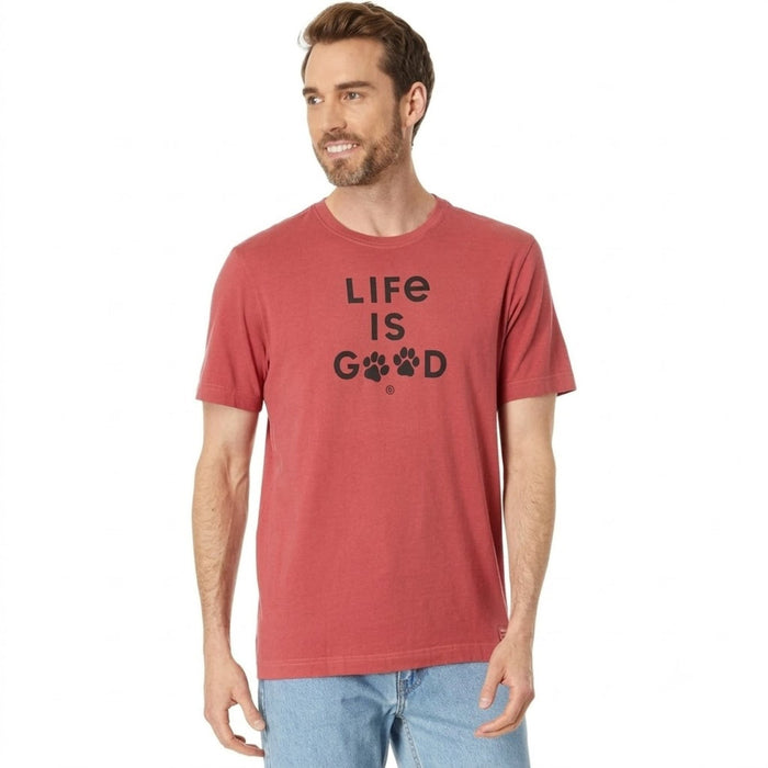 Life Is Good Paw Print Crusher Tee – Men's