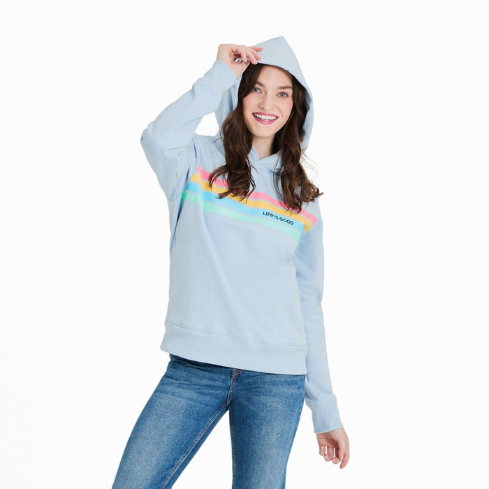 Life Is Good Quad Simple Stripe Fleece Hoodie – Women's