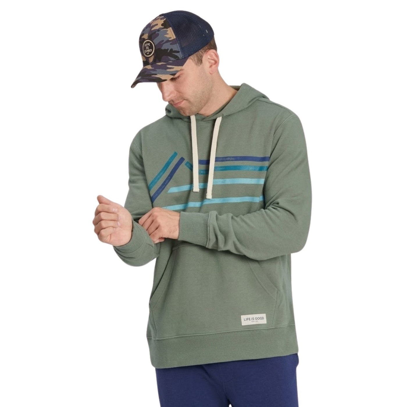 Life Is Good Ride On Mountains Fleece Hoodie – Men's