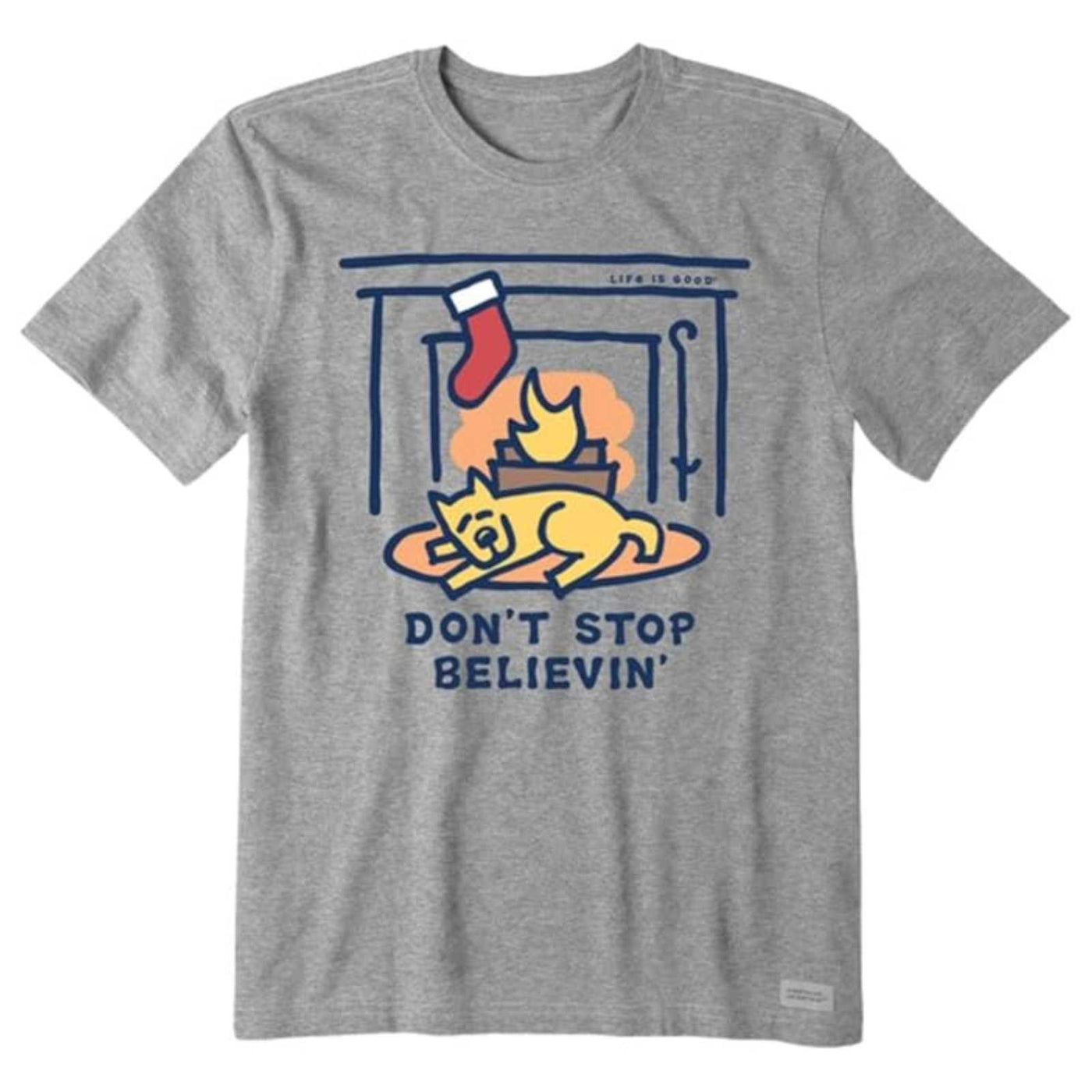 Life Is Good Rocket Don't Stop Fireplace Crusher Tee – Men's