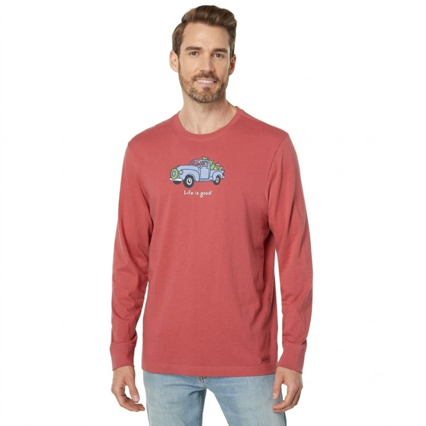 Life Is Good Rocket Holiday Truck Long Sleeve Crusher Tee – Men's