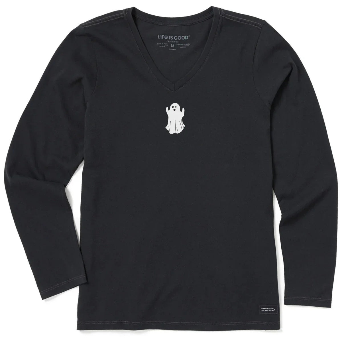 Life Is Good Small Ghost Long Sleeve Crusher Tee – Women's