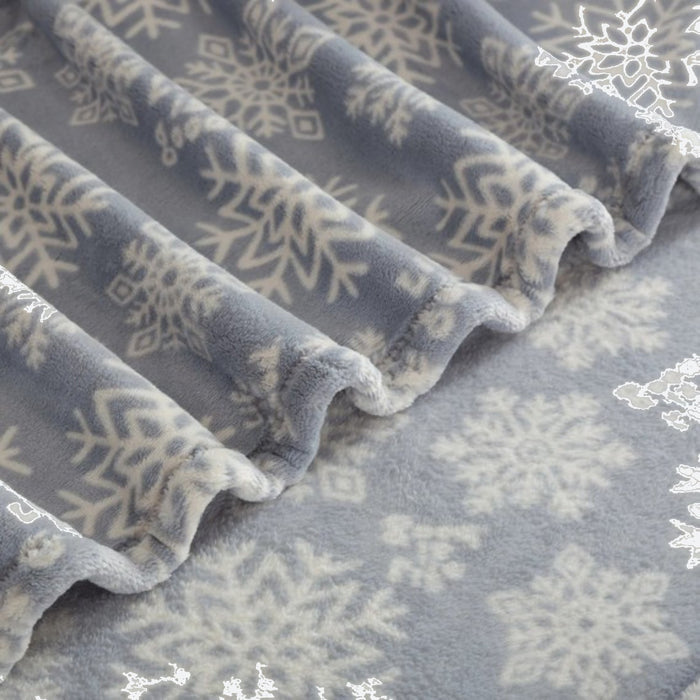 Life Is Good Snowflake Plush Throw Blanket