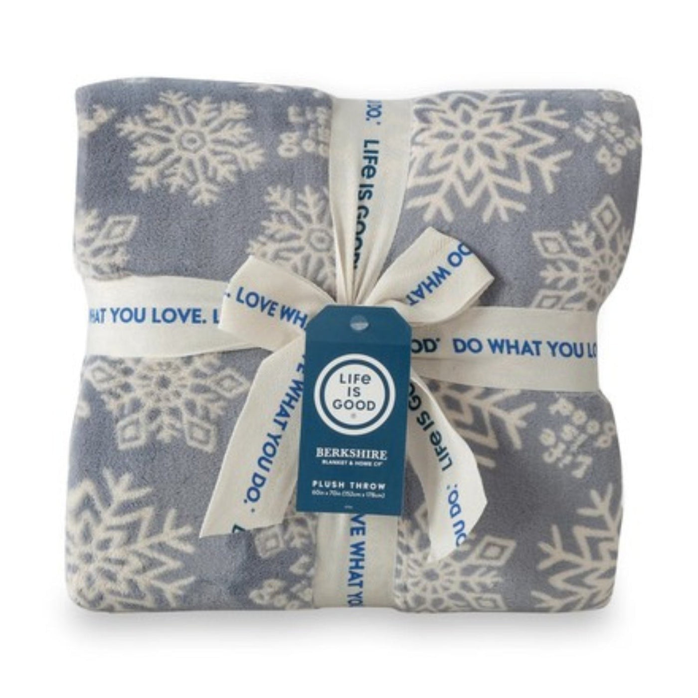 Life Is Good Snowflake Plush Throw Blanket