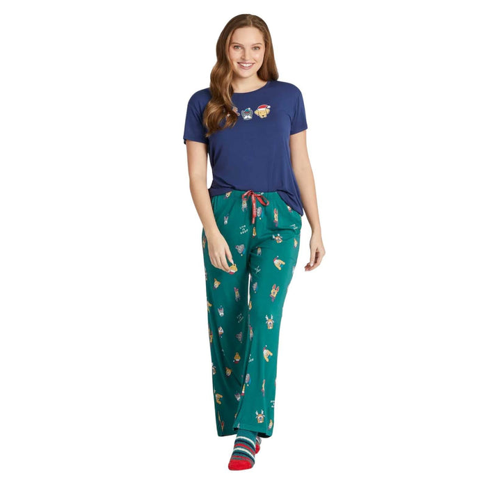 Life Is Good Three Holiday Pups Lightweight Sleep Tee – Women's