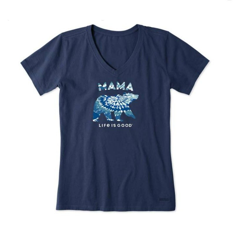 Life Is Good Tie Dye Mama Bear Crusher Vee – Women's