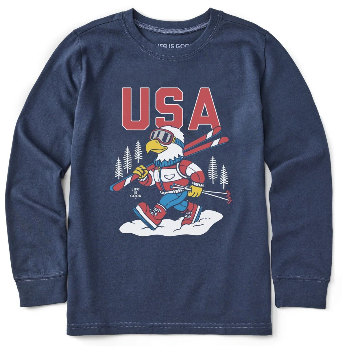 Life Is Good USA Eagle Ski Long Sleeve Crusher Tee – Kids'