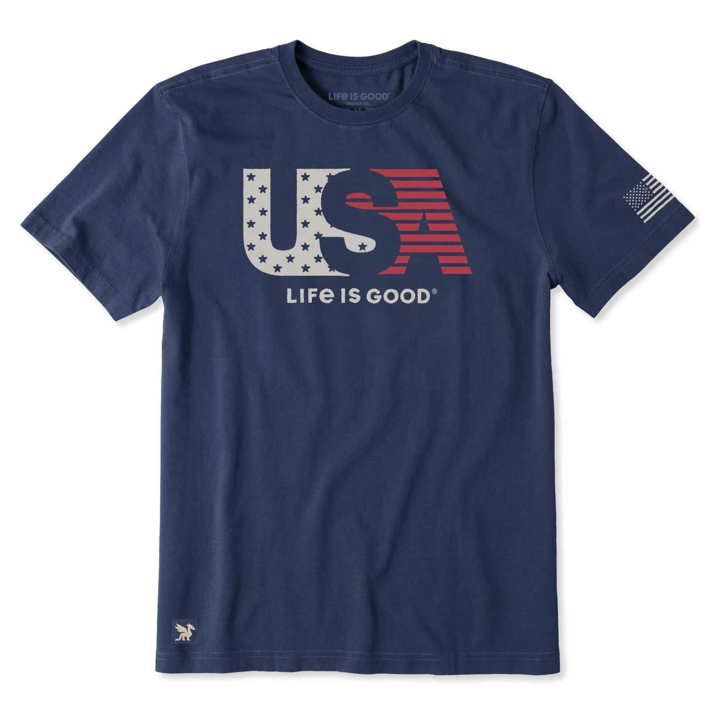 Life Is Good USA Flag Crusher Tee – Men's
