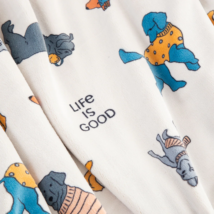 Life Is Good Winter Dogs Plush Throw Blanket