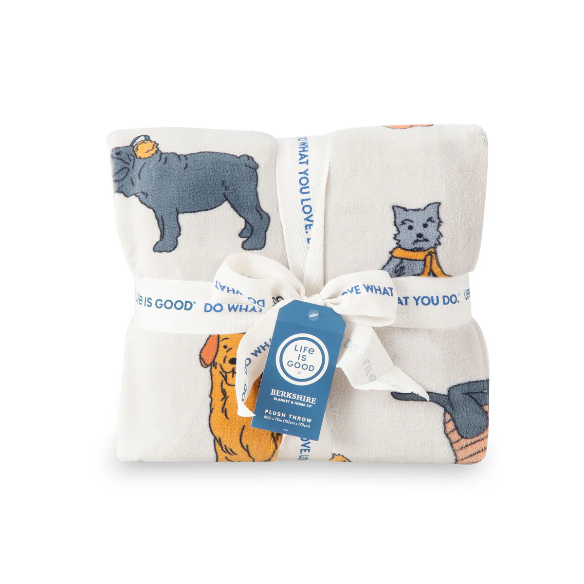 Life Is Good Winter Dogs Plush Throw Blanket