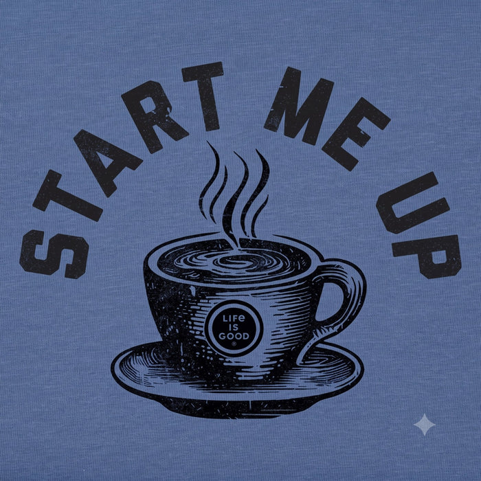 Life Is Good Woodcut Start Me Up Coffee Crusher Tee – Men's