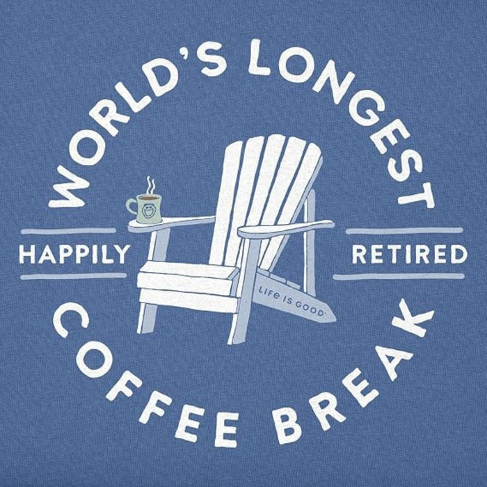 Life Is Good Worlds Longest Coffee Break Crusher Tee – Men's