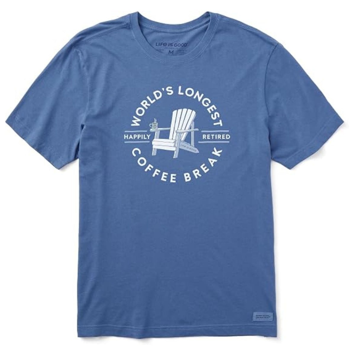 Life Is Good Worlds Longest Coffee Break Crusher Tee – Men's