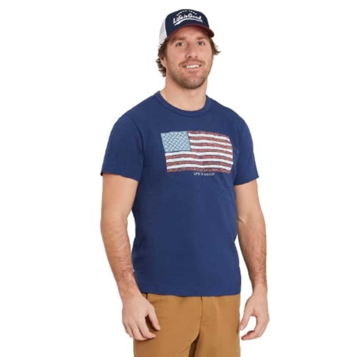 Life Is Good Yankee Doodle Flag Slub Tee – Men's