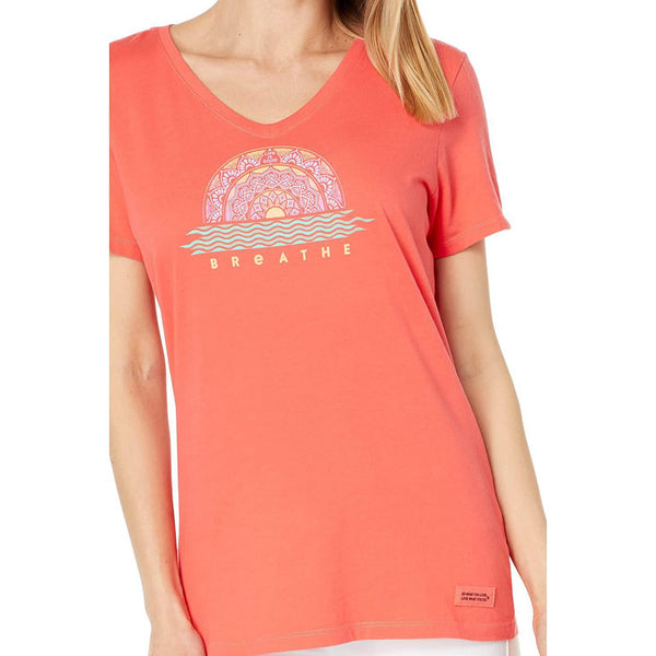 Life is Good Sundala Short Sleeve Crusher-Lite™ Vee Mango Orange SM (US 4-6)