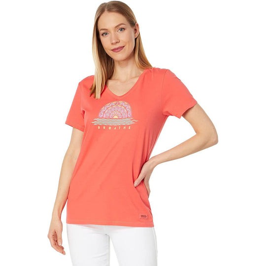 Life is Good Sundala Short Sleeve Crusher-Lite™ Vee Mango Orange SM (US 4-6)