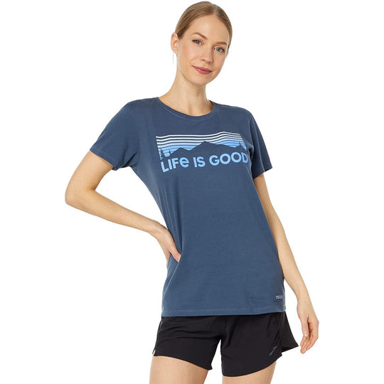 Life is Good Scenic Mountain Vista Short Sleeve Crusher-Lite™ Tee Darkest Blue SM (US 4-6)