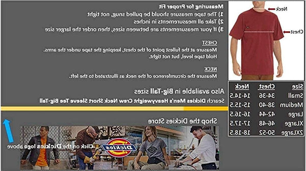Dickies Men's Big & Tall Heavyweight Crew Neck Short Sleeve Tee Big-Tall