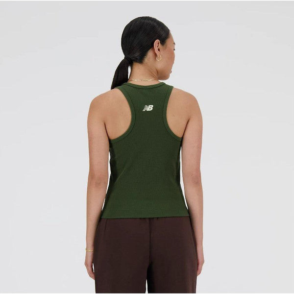 New Balance Women's Linear Heritage Rib Knit Racer Tank