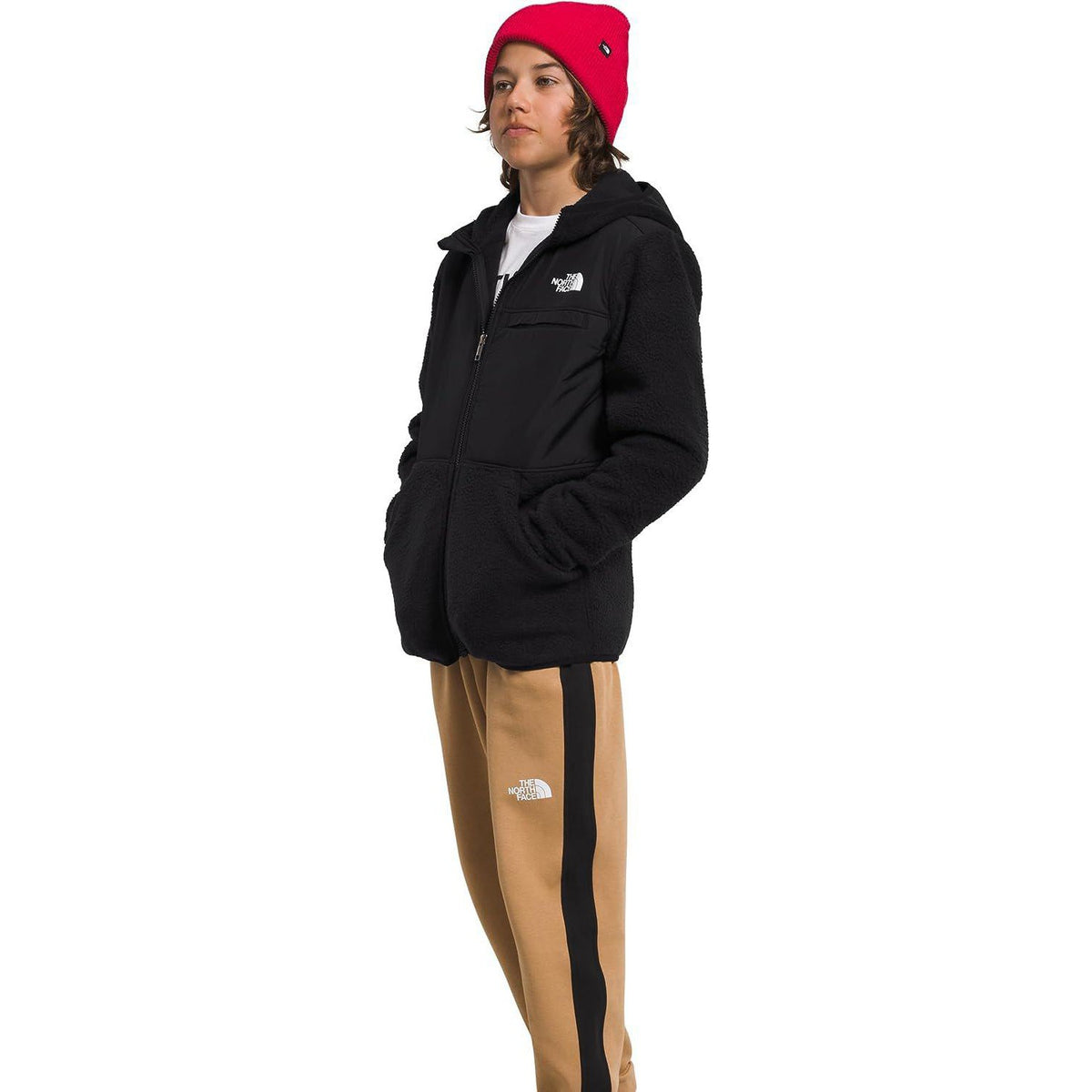 THE NORTH FACE Boys' Forrest Full Zip Hooded Fleece Jacket, TNF Black, X-Small