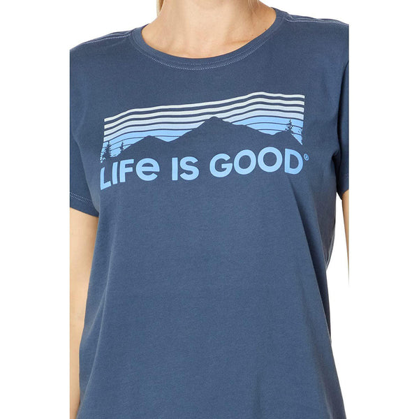 Life is Good Scenic Mountain Vista Short Sleeve Crusher-Lite™ Tee Darkest Blue SM (US 4-6)