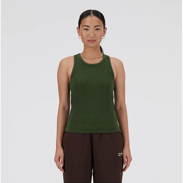 New Balance Women's Linear Heritage Rib Knit Racer Tank