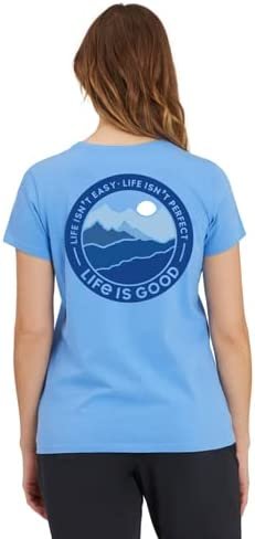Life is Good Life Isn't Perfect Mountain LIG Crusher™ Tee Cornflower Blue SM (US 4-6)