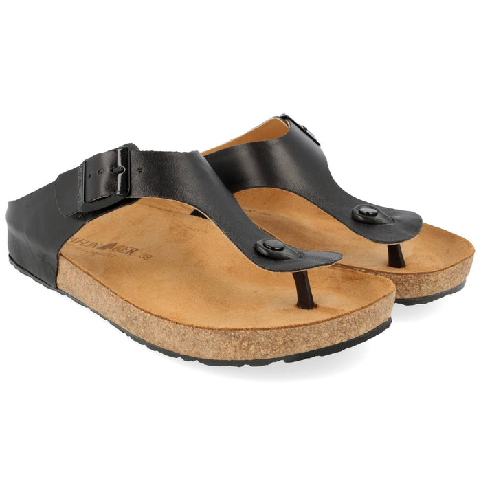 HAFLINGER Memphis Sandal, Black, 7 Women - Women's