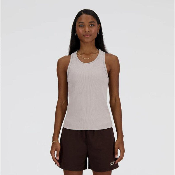 New Balance Women's Linear Heritage Rib Knit Racer Tank